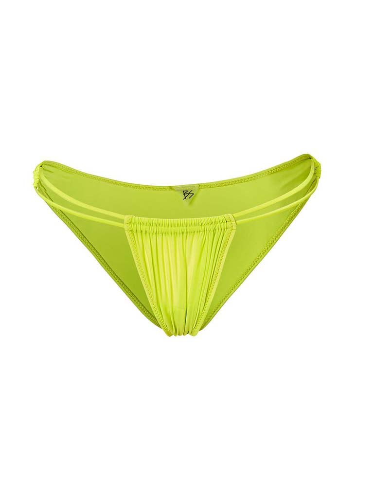 BANSHEE SWIM MULLET BOTTOM HIGH-CUT BIKINI BOTTOM SWIMWEAR - LIME