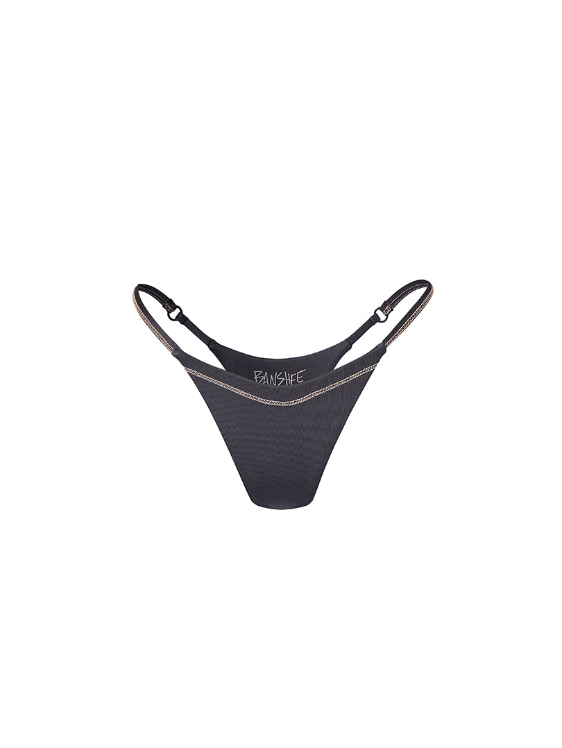 BANSHEE SWIM OGI THONG BIKINI BOTTOM - TAR SIZE XL